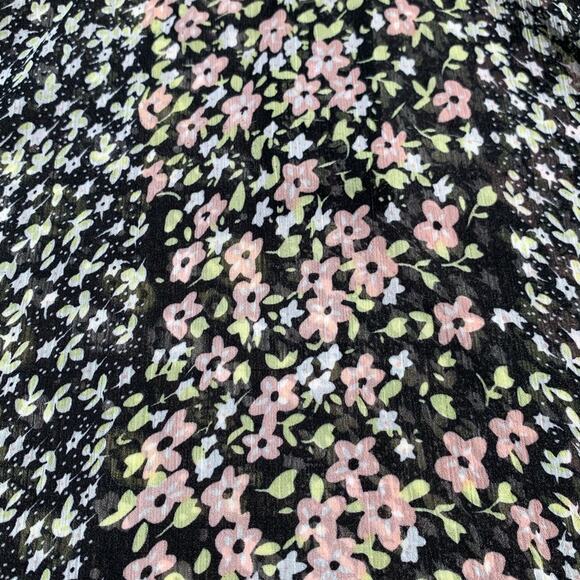 Fire Los Angeles Black Sheer Floral Top Size Small - Picture 7 of 7